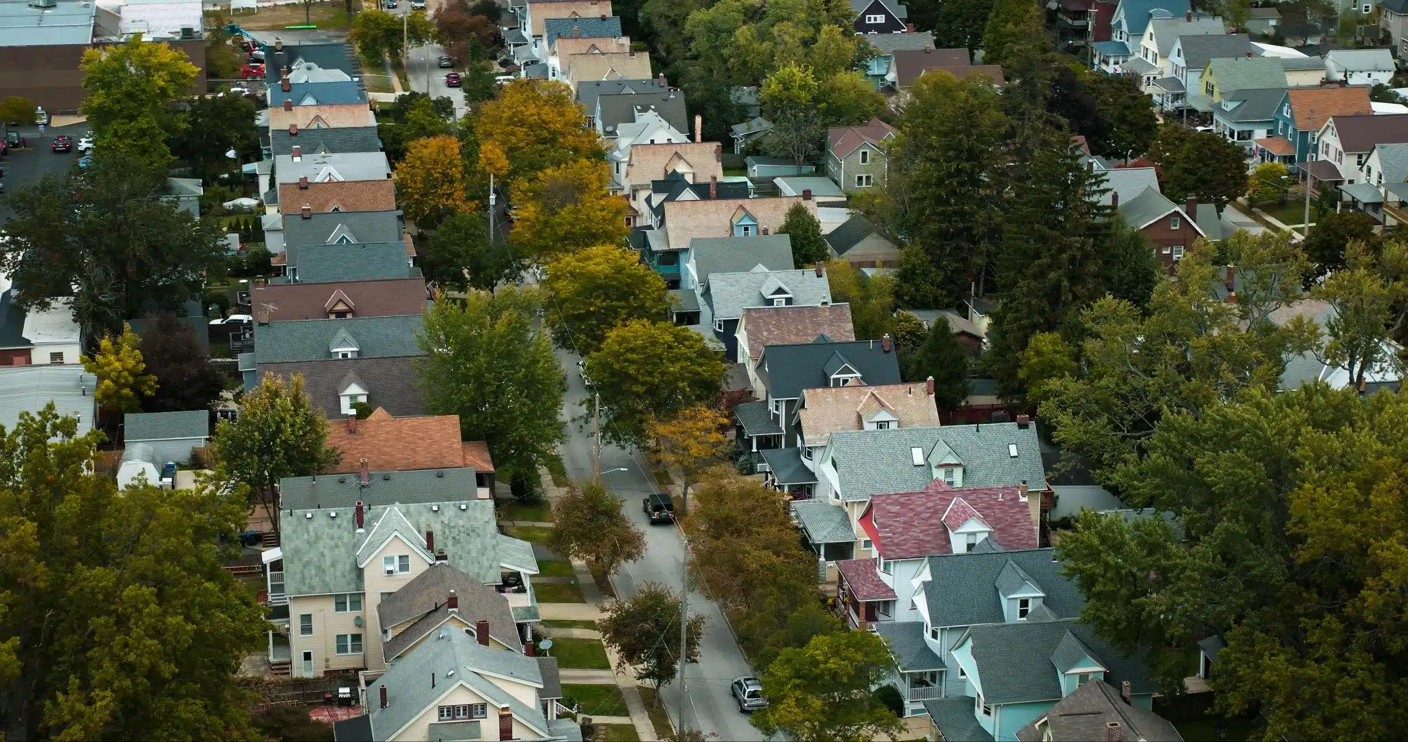 Lakewood, Oh street Suburban Street Lined with Autumnal Trees in Lakewood, OH